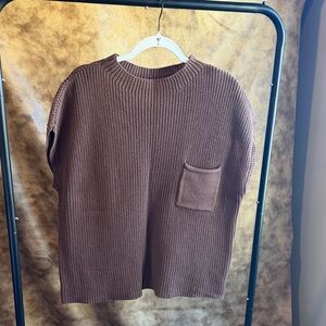 Zenana Outfitters Brown Ribbed Chunky Knit Sweater